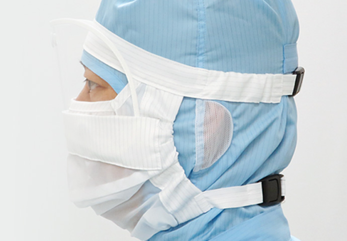 異物混入対策シールド対応マスク(頭掛けタイプ)