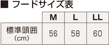 サイズ表 フード